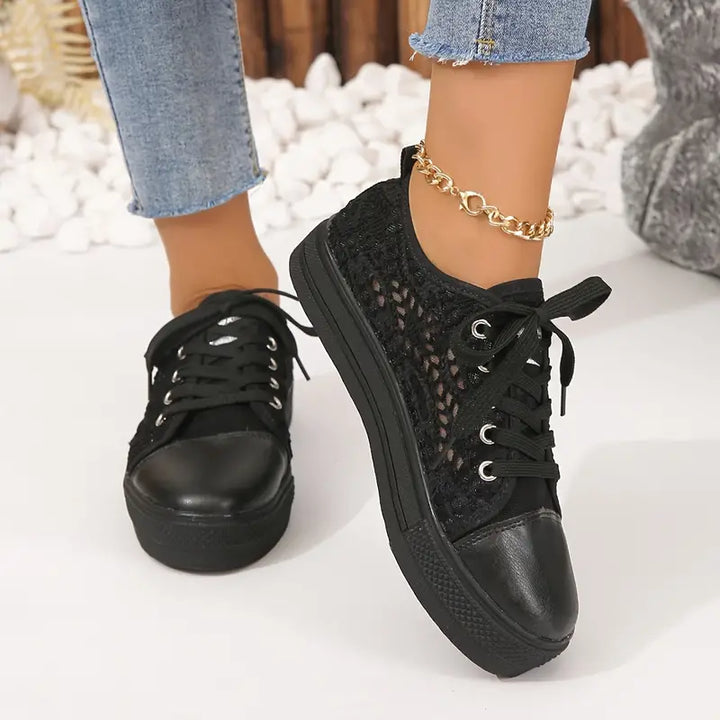 Sneakers Gehaakt Vetersluiting Comfortabel – Kinsley