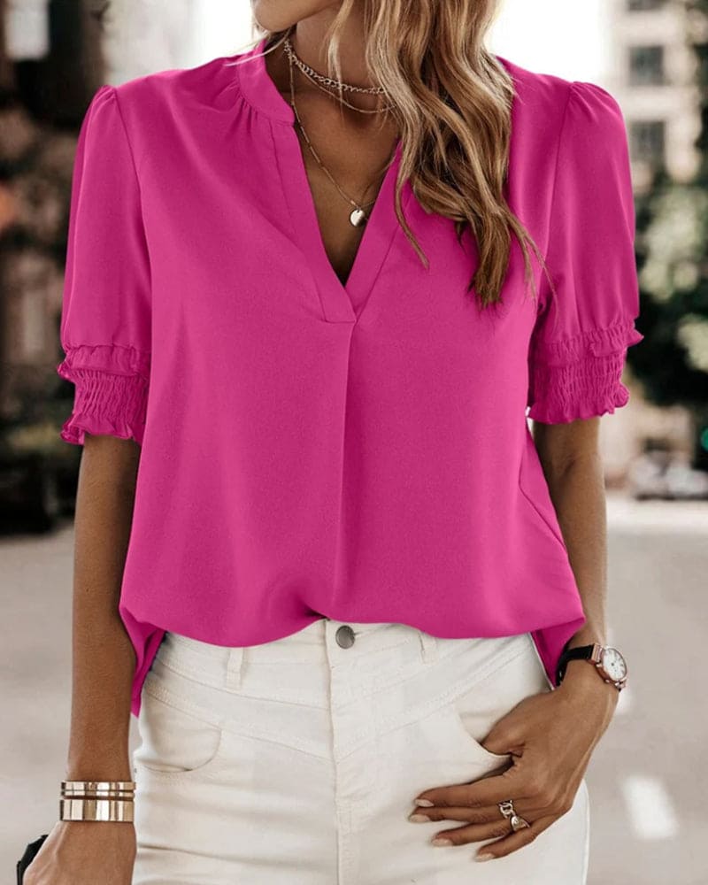 V-hals blouse - Anouk