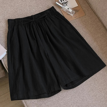 Shorts Ademend Katoen Linnen Loose-Fit – Eloiza