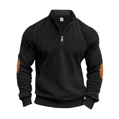 Heren Corduroy Halve Rits Sweatshirt Veelzijdig en Stijlvol - Wolf