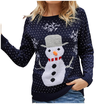 Kerst pullover sneeuwpop ronde hals winter - Elara