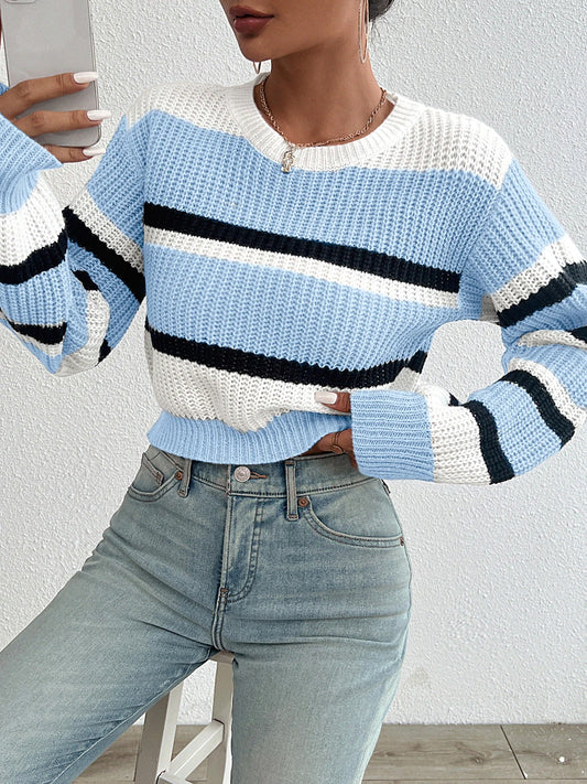 gebreide sweater strepen cropped - Selene