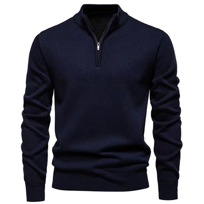 Heren Gebreide Trui Met Halve Rits Slim Fit - Griffin