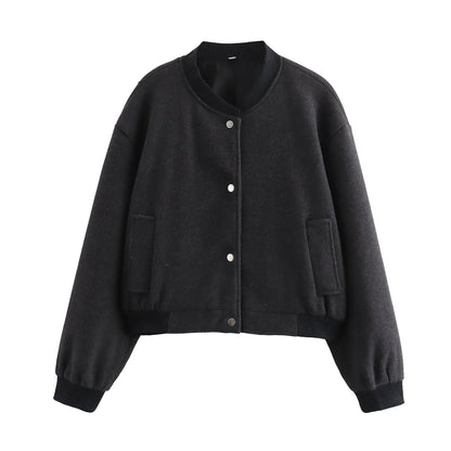 cropped button down bomber jacket - Evelien