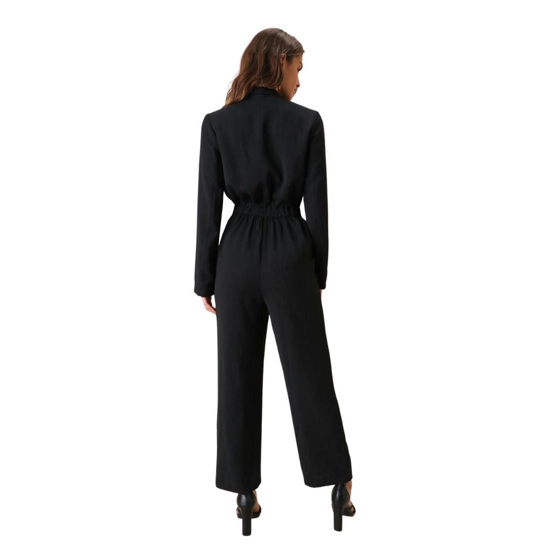 elegante jumpsuit met wijde pijpen en geaccentueerde taille - Charlotte