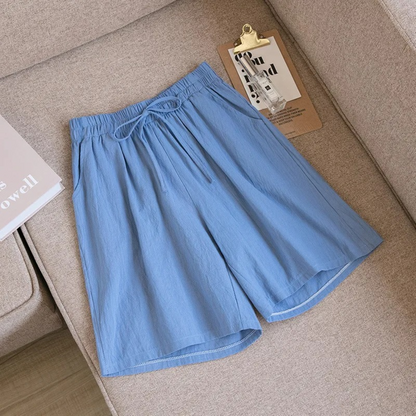 Shorts Ademend Katoen Linnen Loose-Fit – Eloiza