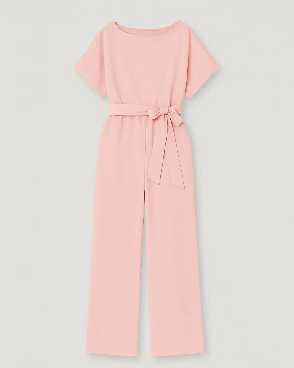 Jumpsuit Polyester Ronde Hals Met Tailleaccent – Pearlin