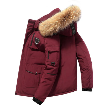 Winterjas parka bontkraag capuchon heren dons - Iver