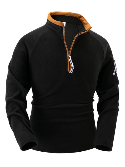 Heren Opstaande Kraag Pullover met Halve Rits - Finnian