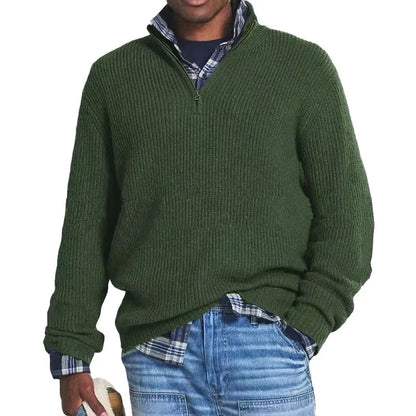 Gebreide pullover met half rits luxe comfort oversized heren - Jonah