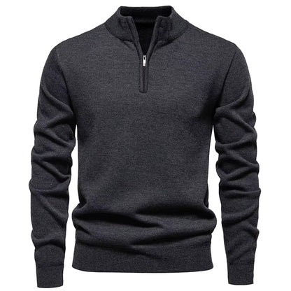 Heren Gebreide Trui Met Halve Rits Slim Fit - Griffin