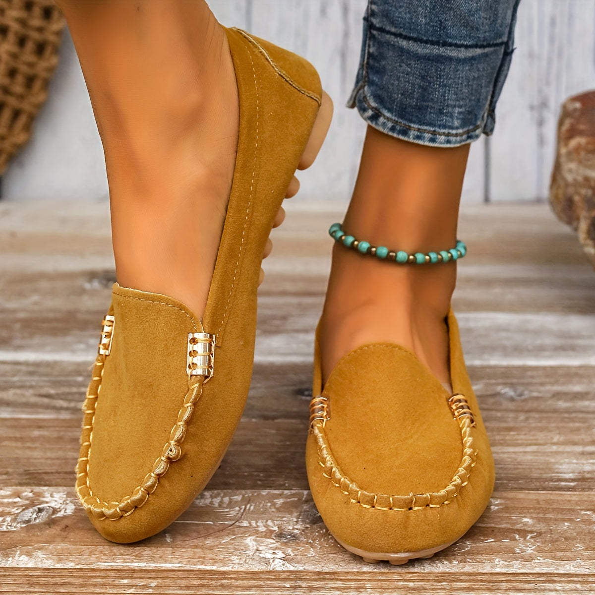 Moccasin Loafers Decoratieve Stiksels Comfortabel – Mieke