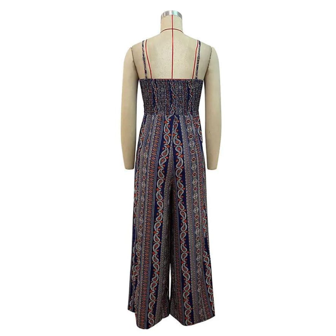 jumpsuit Boheemse print en rijgsluiting - Manon