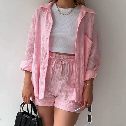 Katoenen Set Lichtgewicht Shirt en Shorts – Lyca