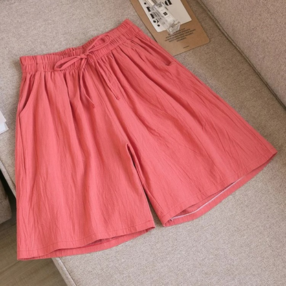 Shorts Ademend Katoen Linnen Loose-Fit – Eloiza