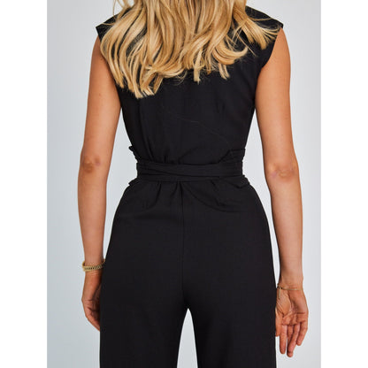 Jumpsuit met wijde pijpen tailleband zonder mouwen lange broek - Annemarie