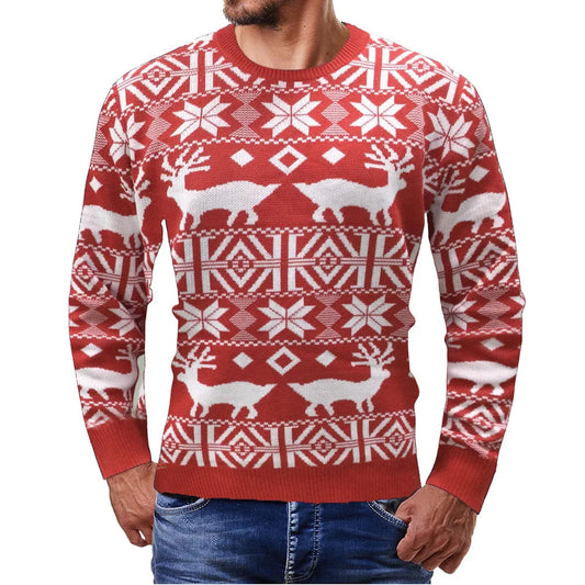 gebreide kerst pullover o-nek heren - Reese