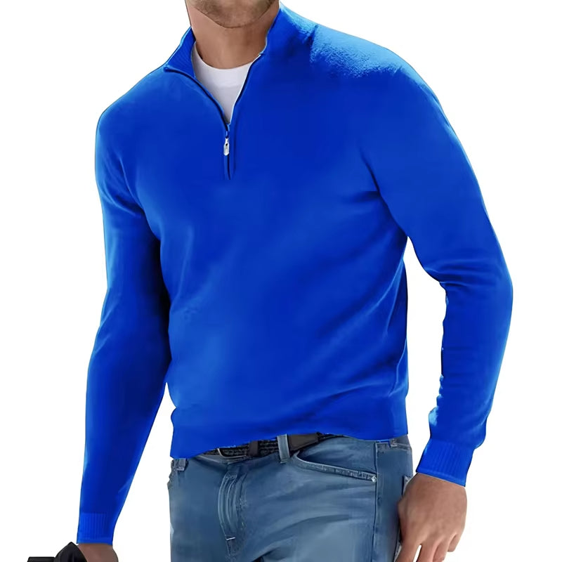Heren Halve Rits Trui casual effen zipper - Thiago
