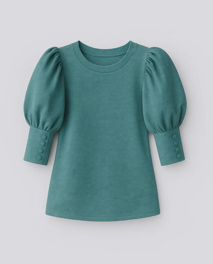 Blouse Casual Polyester Driekwart Pofmouwen – Kyliene