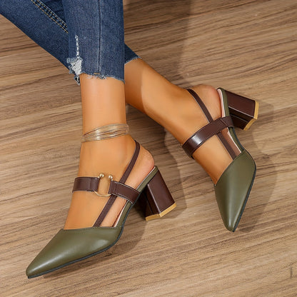 Puntige Teen Middelhoge Schoenen Elegante Afwerking – Marra