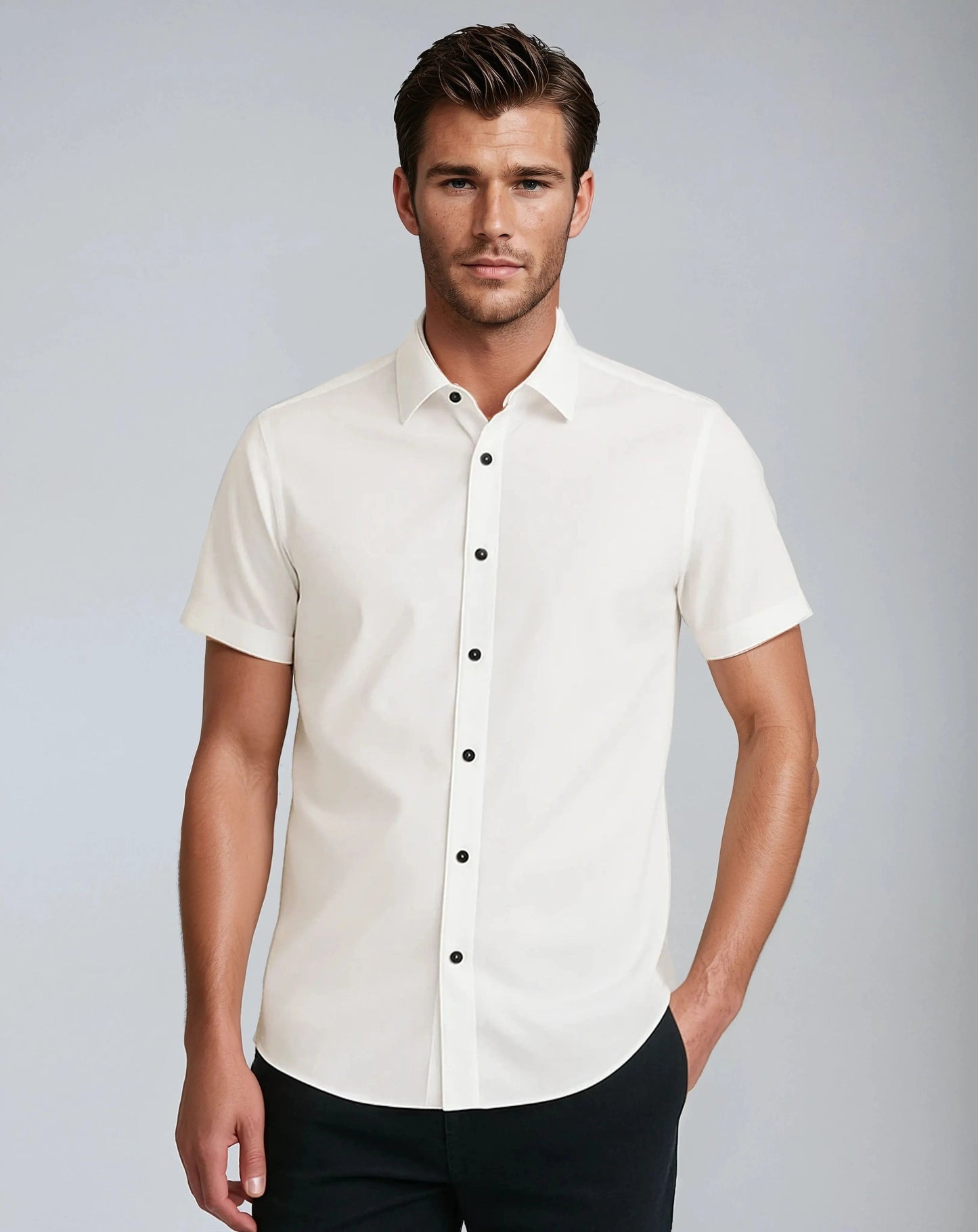 T-shirt Polyester Met Knoopsluiting – Pierre