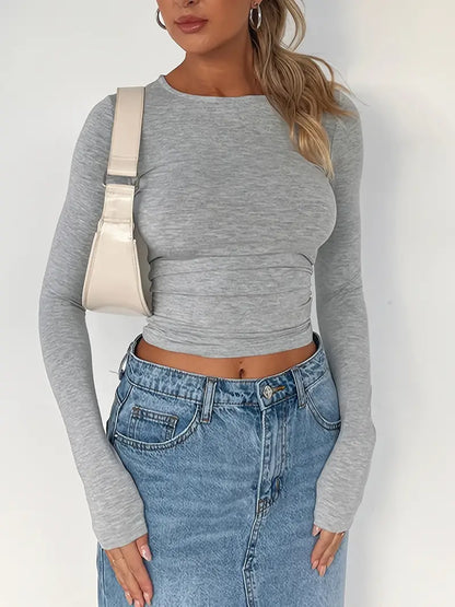 casual cropped top lange mouwen - Ruby