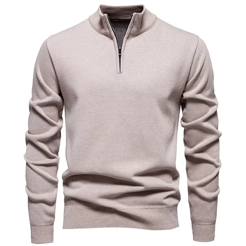 Heren Gebreide Trui Met Halve Rits Slim Fit - Griffin