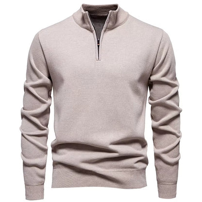 Heren Gebreide Trui Met Halve Rits Slim Fit - Griffin