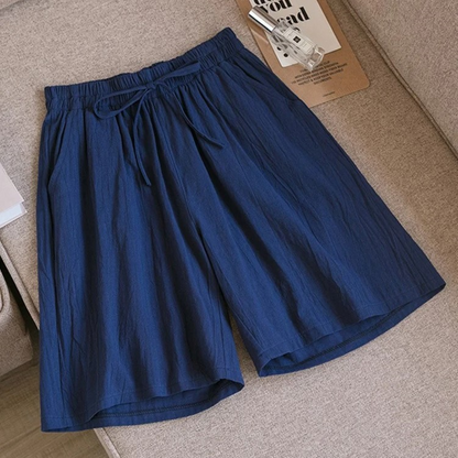 Shorts Ademend Katoen Linnen Loose-Fit – Eloiza