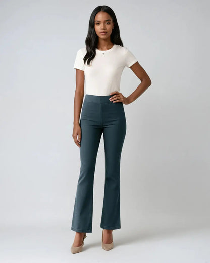 Flared Broek Hoge Taille Comfortabel Polyester – Michelle