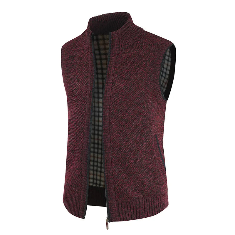 effen casual vest met rits zonder mouwen - Patagon