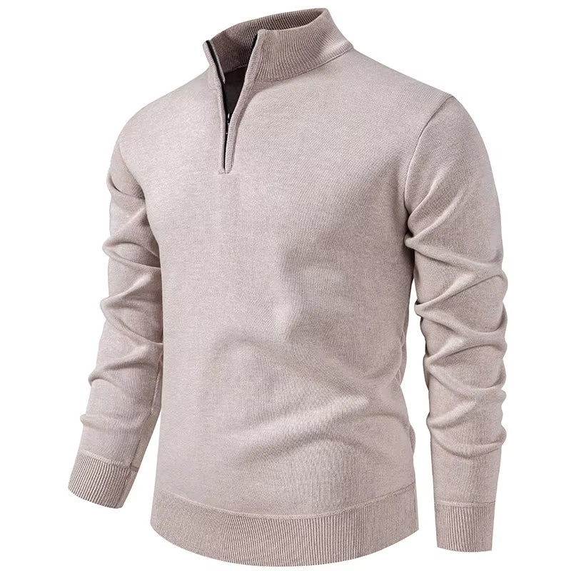 Heren Gebreide Trui Met Halve Rits Slim Fit - Griffin