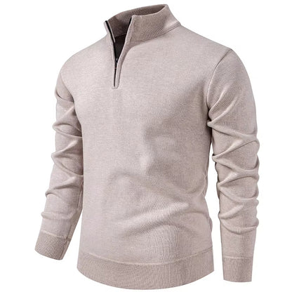 Heren Gebreide Trui Met Halve Rits Slim Fit - Griffin