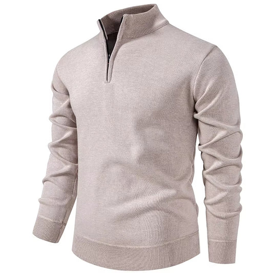 Heren Gebreide Trui Met Halve Rits Slim Fit - Griffin