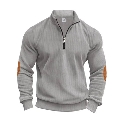 Heren Corduroy Halve Rits Sweatshirt Veelzijdig en Stijlvol - Wolf