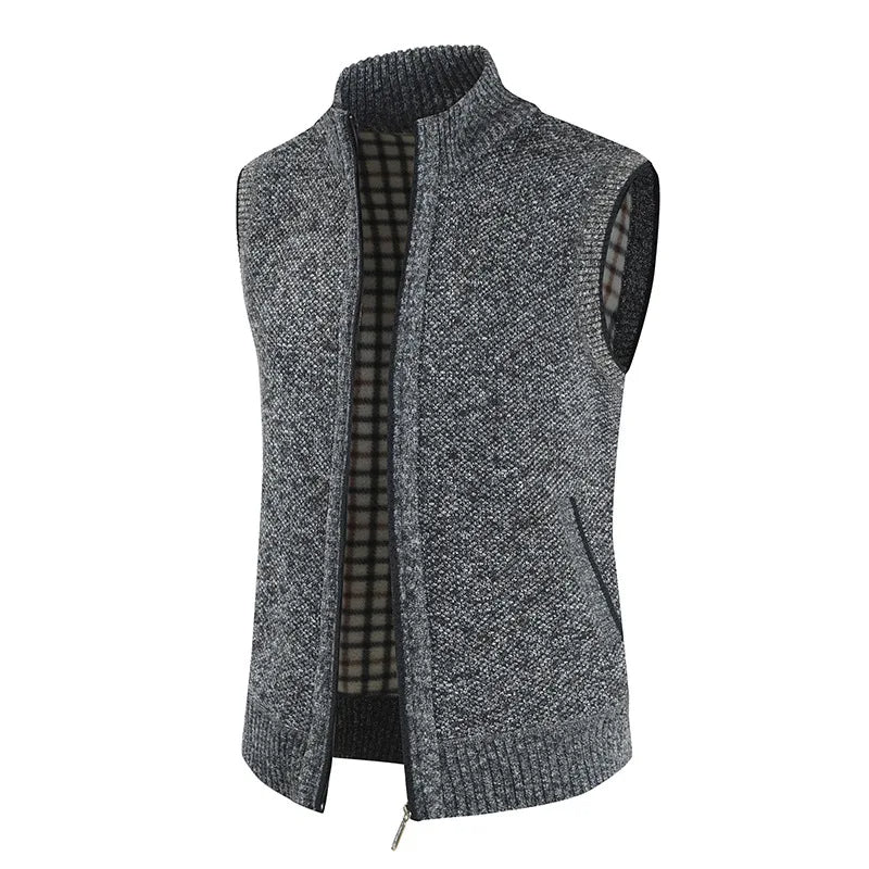 effen casual vest met rits zonder mouwen - Patagon