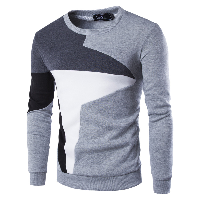 Pullover Casual Kleurblok Design Zachte Stof – Machiel