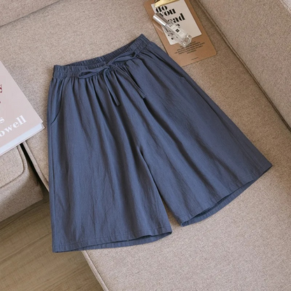 Shorts Ademend Katoen Linnen Loose-Fit – Eloiza