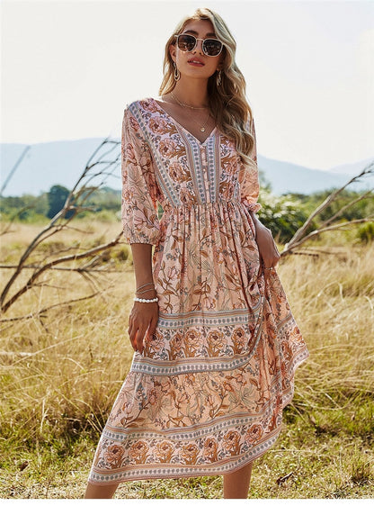 Jurk Bloemenprint Elegante Pasvorm – Xandra