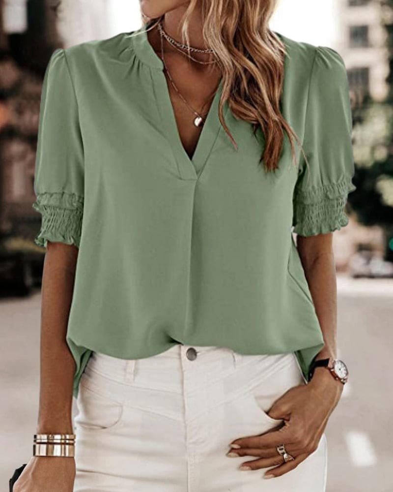 V-hals blouse - Anouk