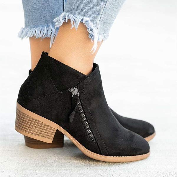 Suede Laarsjes Comfortabel met Hak – Celestine