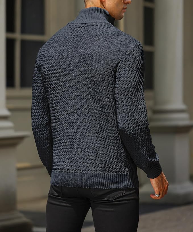 Trui met Rits Textuur Casual Stijlvol – Rinus