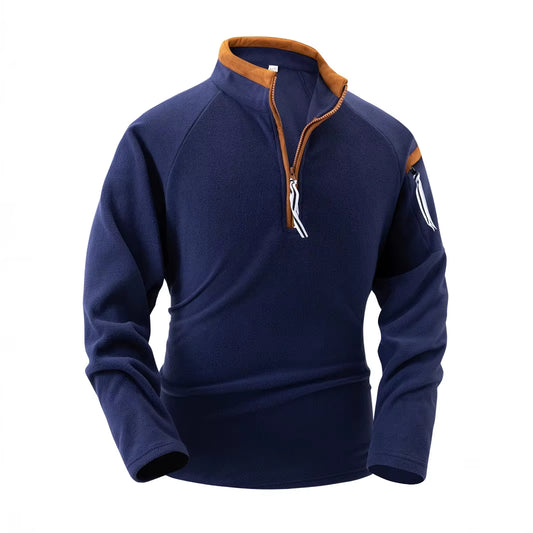 Heren Opstaande Kraag Pullover met Halve Rits - Finnian
