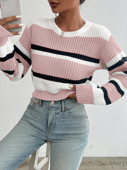 gebreide sweater strepen cropped - Selene