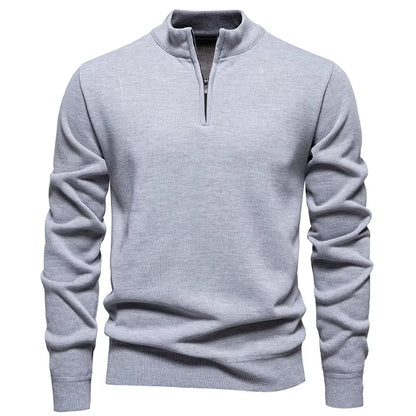 Heren Gebreide Trui Met Halve Rits Slim Fit - Griffin