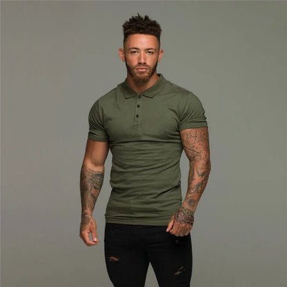 muscle fit polo effen - Tom