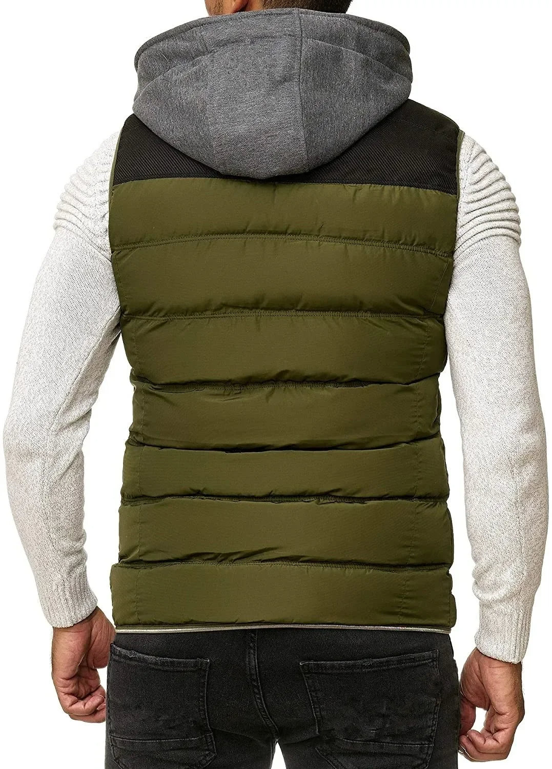 stijlvolle gewatteerde bodywarmer met capuchon - Harvey