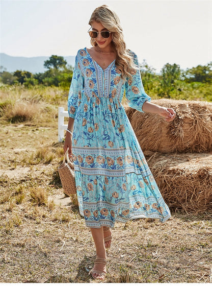 Jurk Bloemenprint Elegante Pasvorm – Xandra
