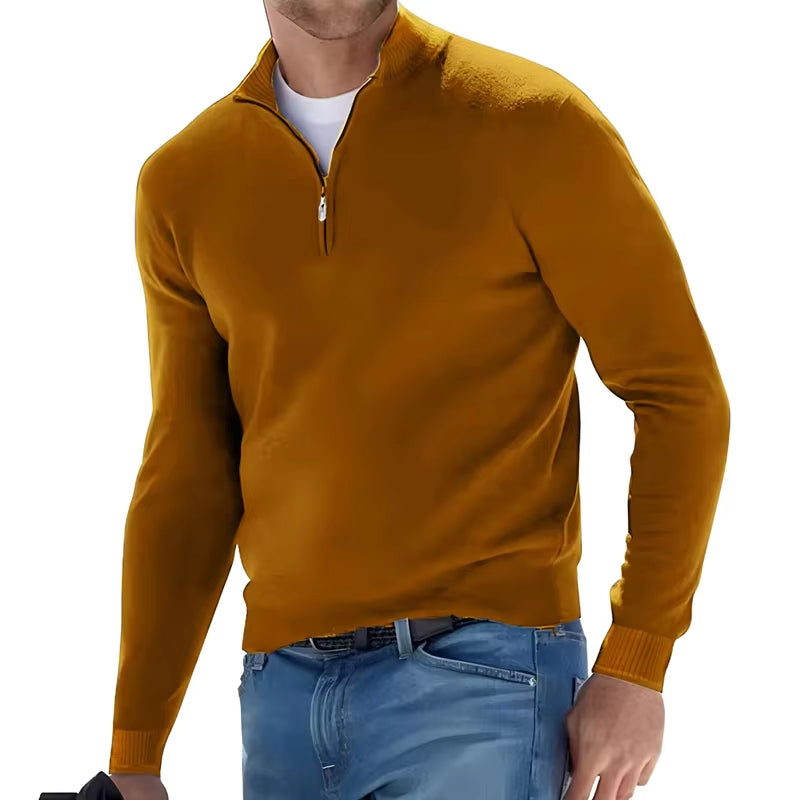 Heren Halve Rits Trui casual effen zipper - Thiago