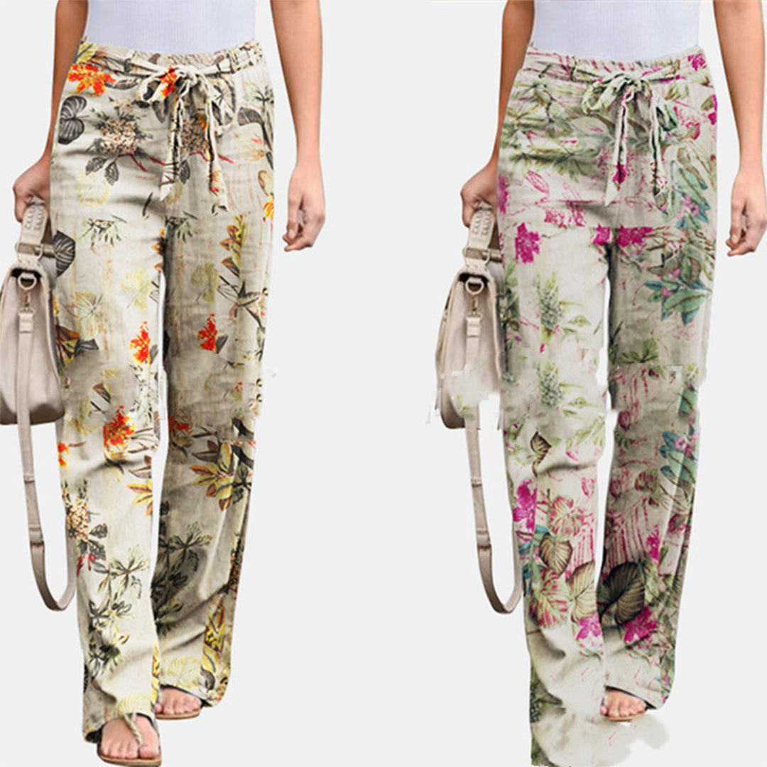 bloemenprint broek comfortabele casual dames- Simone